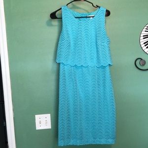 Sandra Darren Blue Lace Dress